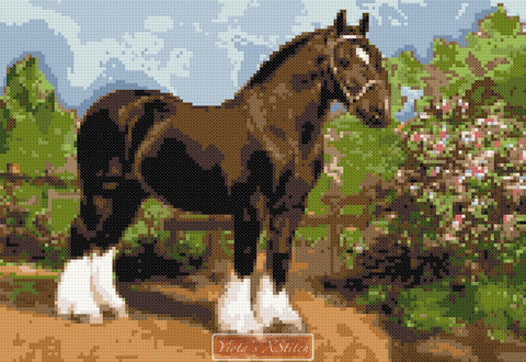 Shire horse v2 counted cross stitch kit