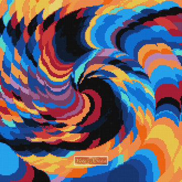 Spiral abstract counted cross stitch kit