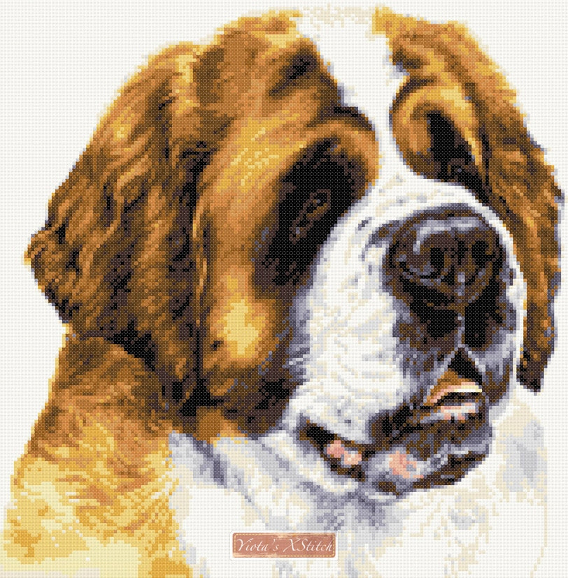 St Bernard counted cross stitch kit