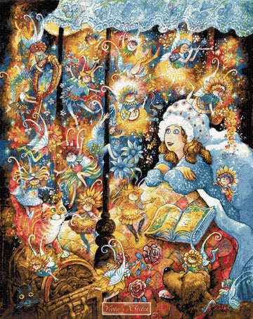 Sugar plum fairies, extra large advanced full coverage counted cross stitch kit.