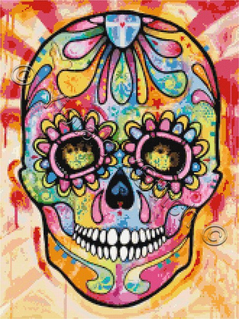 Sugar skull Dean Russo counted cross stitch kit - 1