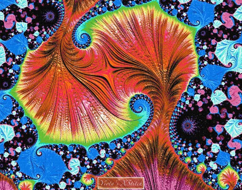 Swirls fractal cross stitch kit