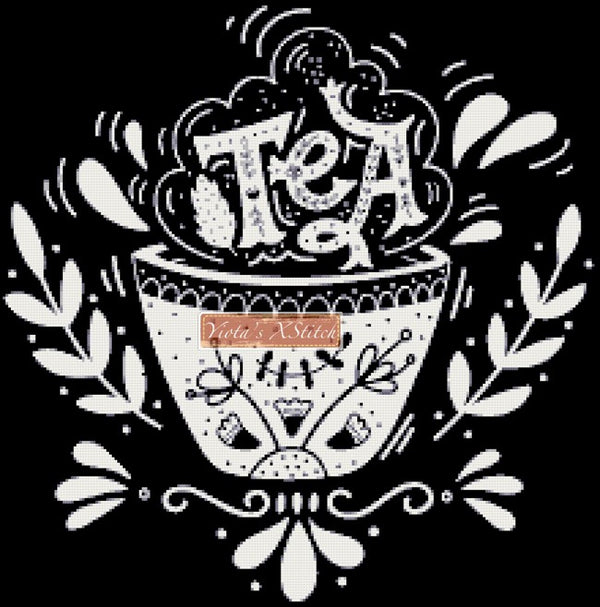 Tea chalkboard counted cross stitch kit - 1