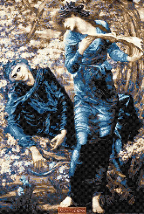 The beguiling of Merlin by Edward Burne Jones  cross stitch kit