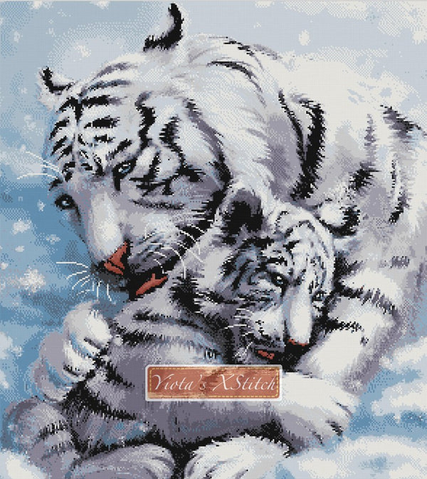 Tiger family counted cross stitch kit - 1