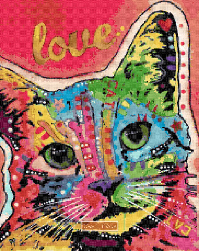 Tiltcat love modern cross stitch kit