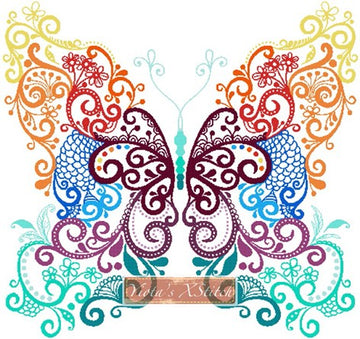 Tribal floral butterfly cross stitch kit