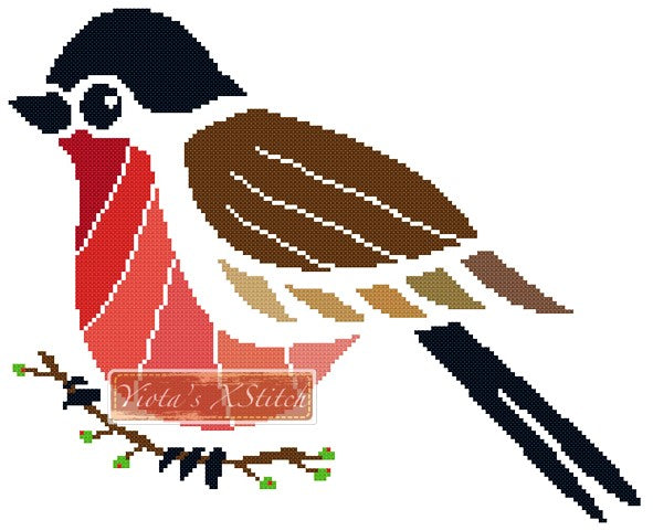 Tribal robin counted cross stitch kit - 1