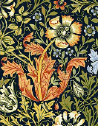 Tulip by William Morris counted cross stitch kit