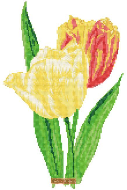 Tulips cross stitch kit