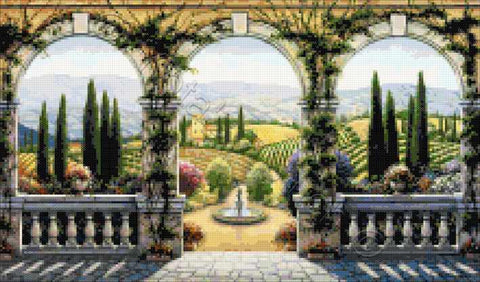 Tuscan villa counted cross stitch kit