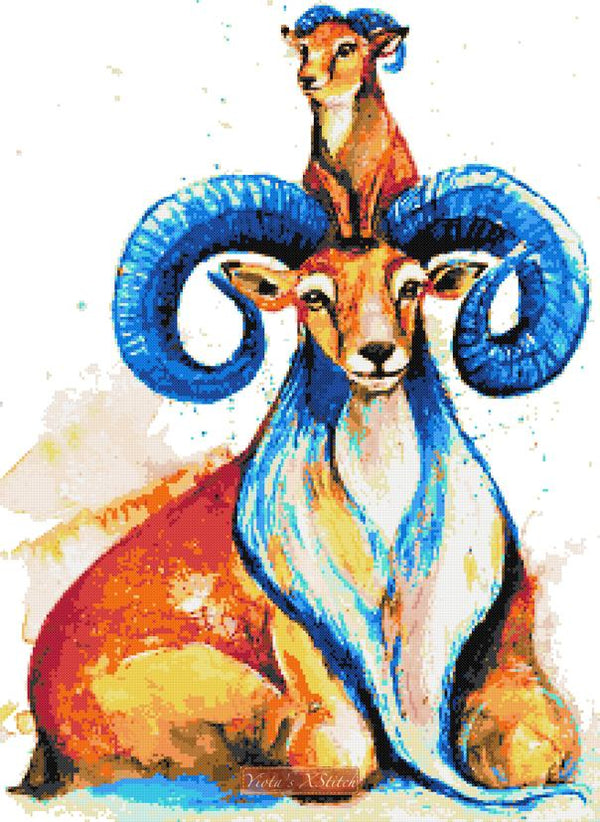 Uncanny urial sheep cross stitch kit - 1