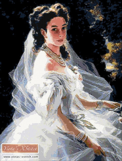 Victorian bride counted cross stitch kit