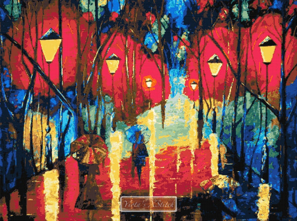 Walk in the park abstract counted cross stitch kit - 1