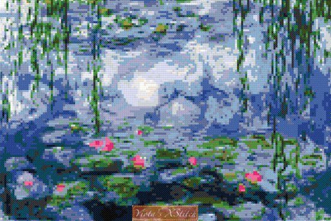 Water lilies Monet cross stitch kit