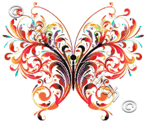 Watercolour butterfly counted cross stitch kit