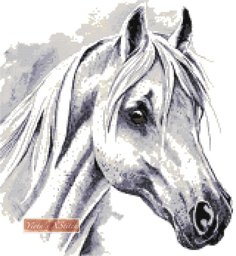 White horse counted cross stitch kit