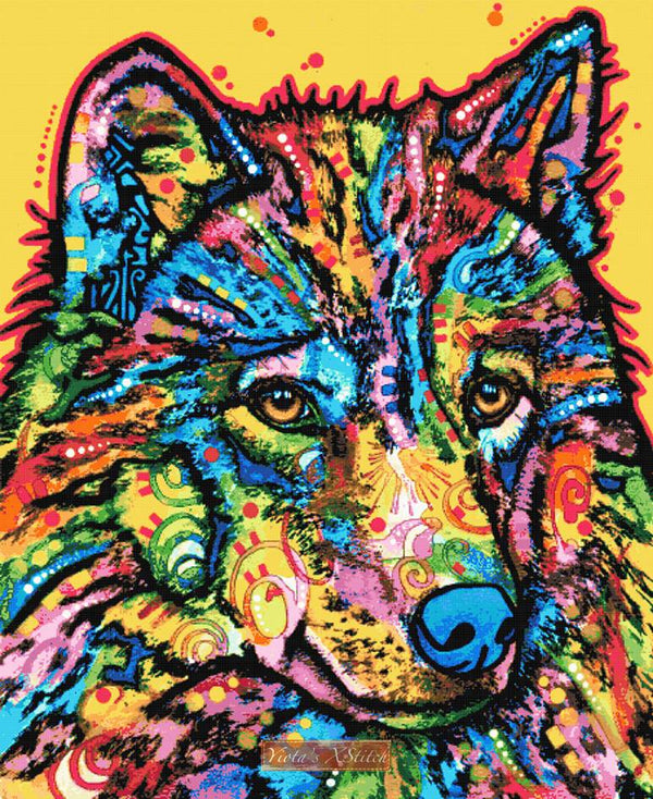 Wolf No2 Dean Russo full coverage cross stitch kit - 1
