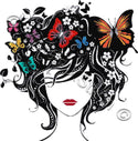 Woman with butterflies cross stitch kit - 1