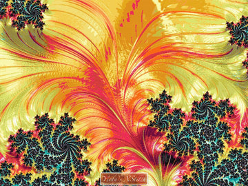 Yellow fractal large cross stitch kit