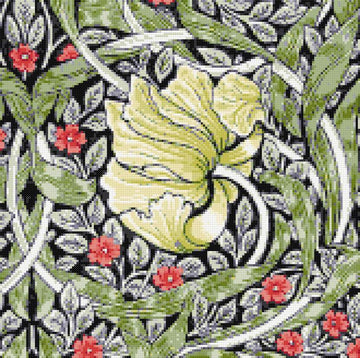 Kit de point de croix compté « Rose jaune » de William Morris