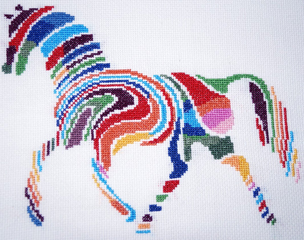 Abstract horse modern cross stitch kit - 1