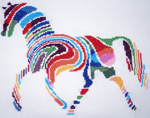 Abstract horse counted cross stitch kit