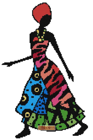 African lady cross stitch kit