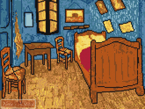The bedroom (v2) by Van Gogh counted cross stitch kit - 1