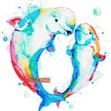 Bubbly belugas whales modern cross stitch kit - 1