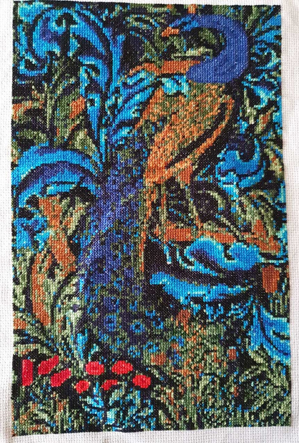 William Morris Peacock v2 counted cross stitch kit - 1