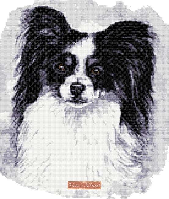 Black Papillon cross stitch kit - 1