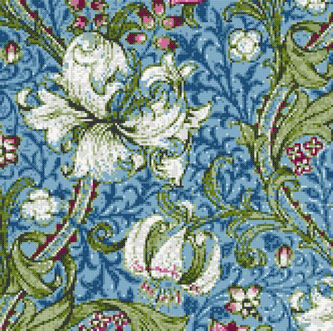 Blue lily William Morris counted cross stitch kit