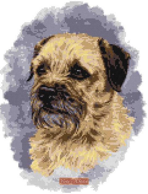 Border Terrier face cross stitch kit