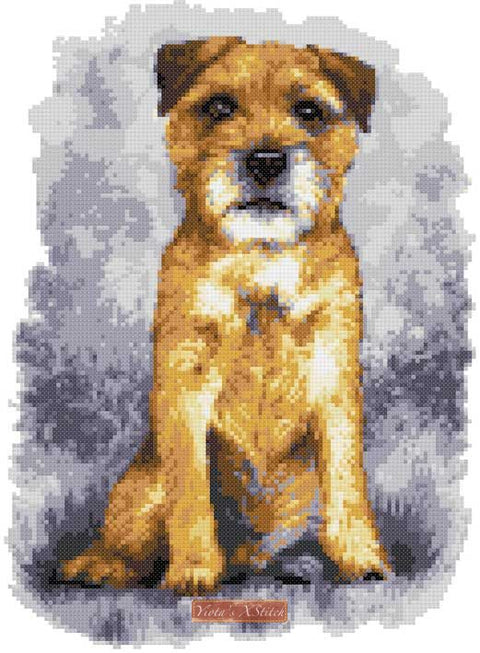 Border terrier cross stitch kit