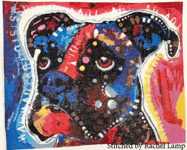 Abstract boxer cross stitch kit - 1