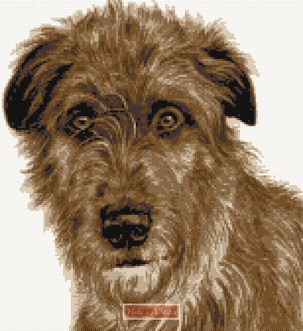 Brown Irish Wolfhound counted cross stitch kit - 1