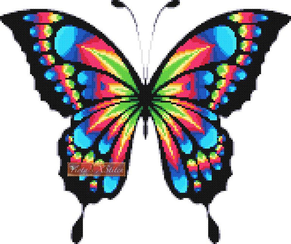Mandala butterfly (v2) modern cross stitch kit - 1