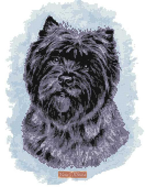 Cairn Terrier black cross stitch kit