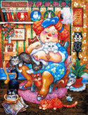 Lady who loves cats full coverage cross stitch kit - 1