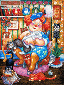 Lady who loves cats full coverage cross stitch kit