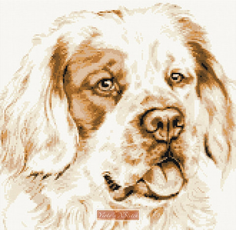 Clumber spaniel counted cross stitch kit