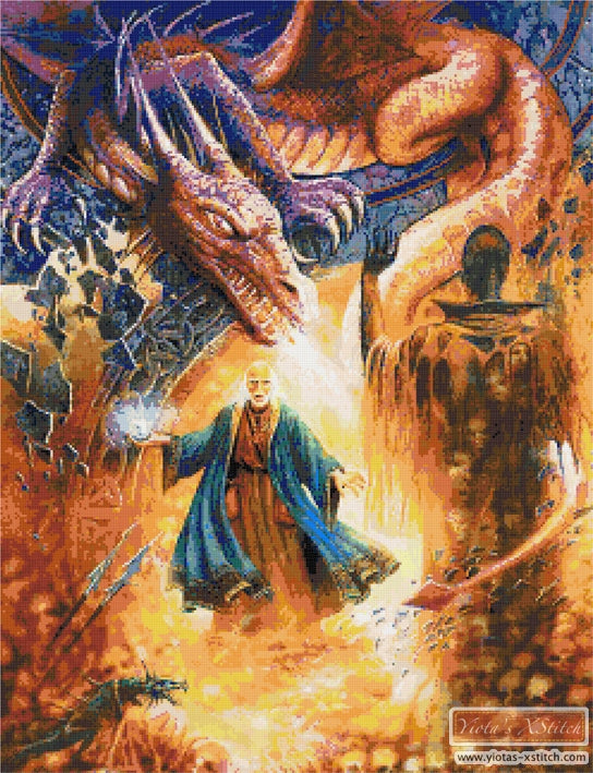 Dark vision of wizard counted cross stitch kit - 1