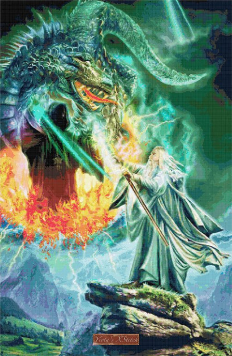 Dragon cross stitch kit Duel magicians