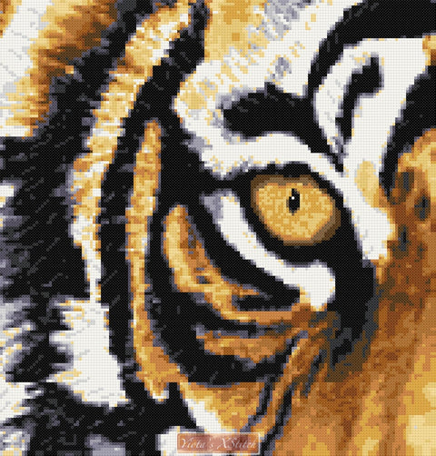 Eye of the tiger counted cross stitch kit