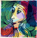 Abstract lady modern counted cross stitch kit - 1