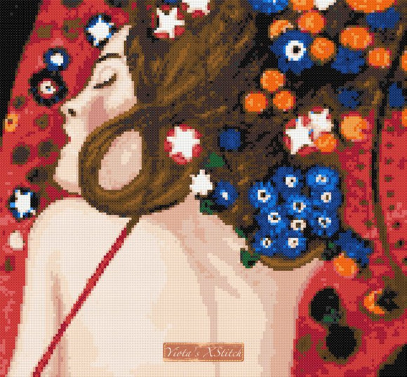 fine art cross stitch kits sea serpents klimt