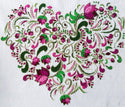 Floral heart No3 modern cross stitch kit - 1