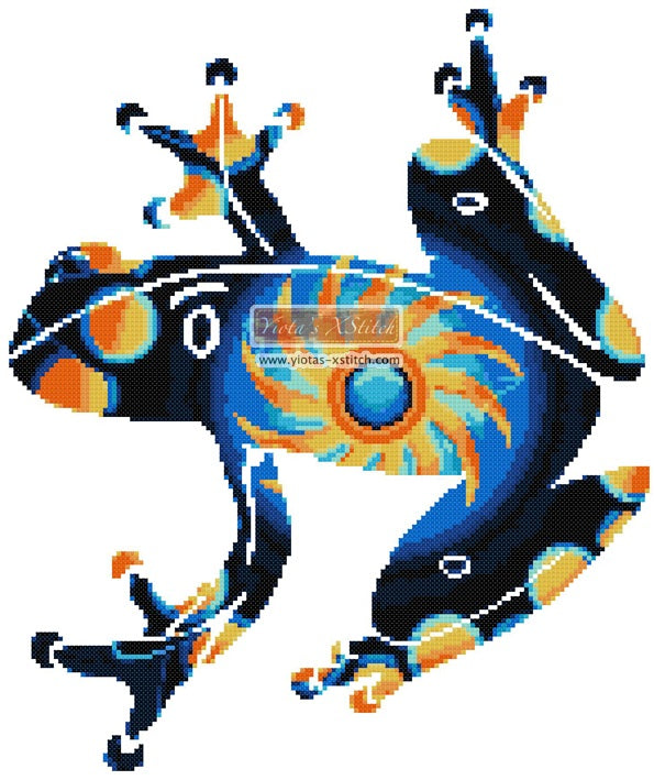 Abstract frog cross stitch kit - 1