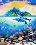 Dolphins by John Zaccheo cross stitch kit - 1